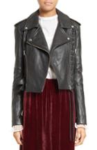 Women's Mcq Alexander Mcqueen Lace-up Leather Jacket Us / 34 It - Black