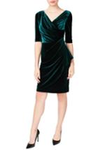 Women's Betsey Johnson Velvet Sheath Dress - Green