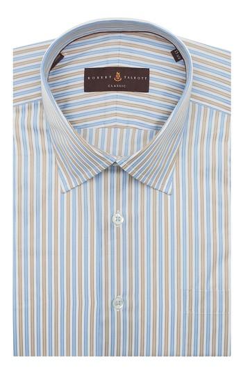 Men's Robert Talbott Tailored Fit Stripe Dress Shirt - Beige
