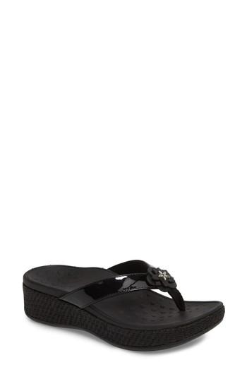 Women's Vionic Mimi Wedge Flip Flop M - Black