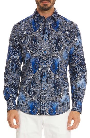 Men's Robert Graham Rivero Classic Fit Sport Shirt - Blue