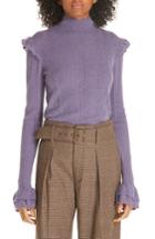 Women's Polo Ralph Lauren Ruffle Detail Pointelle Sweater - Purple