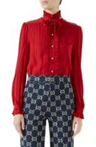 Women's Gucci Ladybug Print Poplin Shirt Us / 40 It - Blue