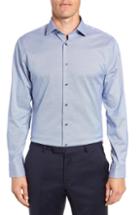 Men's Calibrate Trim Fit Stretch No-iron Solid Dress Shirt - 32/33 - Blue