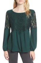 Women's Chelsea28 Button Back Lace Top, Size - Green