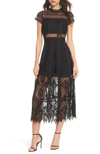 Women's Foxiedox Calla Lace Midi Dress - Black