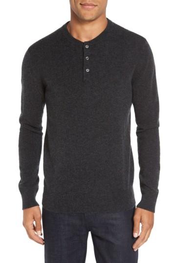 Men's Bonobos Cashmere Henley Sweater - Grey