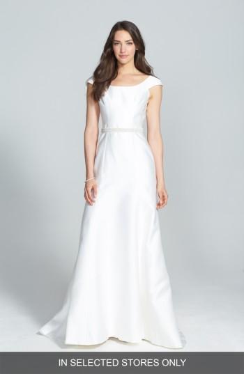 Women's Jesus Peiro Embellished Waist Mikado A-line Dress, Size In Store Only - Ivory