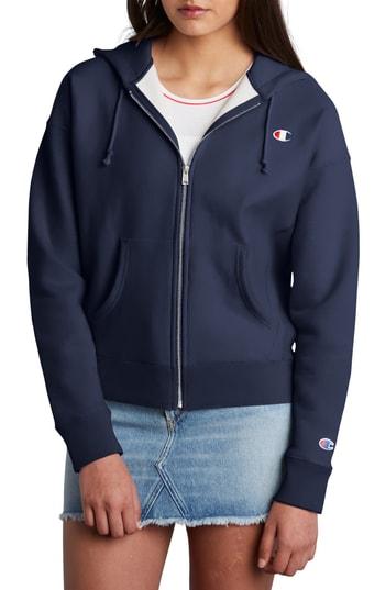Women's Champion Reverse Weave Zip Up Hoodie - Blue