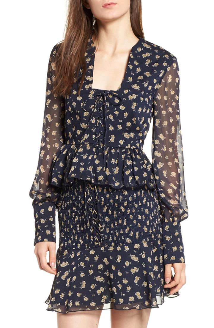 Women's The East Order Lace-up Peplum Blouse