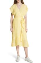 Women's Joie Filma Back Cutout Linen Wrap Dress, Size - Yellow
