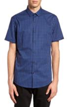 Men's Calibrate Slim Fit Check Short Sleeve Sport Shirt