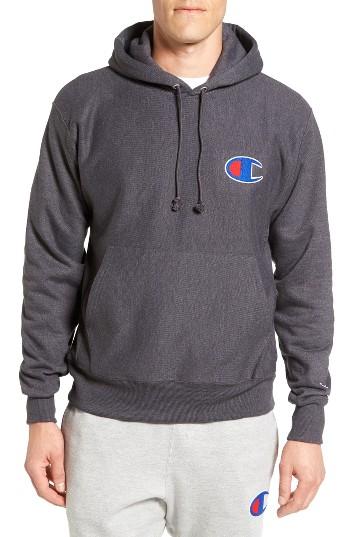Men's Champion Big C Heavyweight Hoodie - Grey