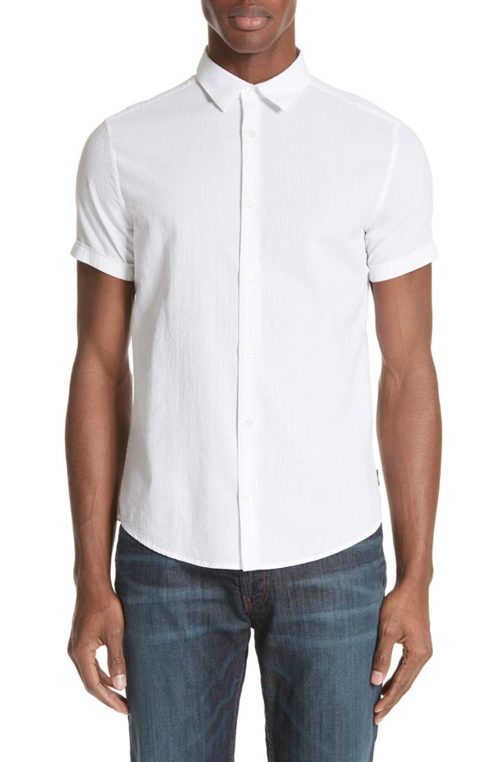 Men's Emporio Armani Regular Fit Short Sleeve Sport Shirt - White