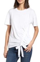 Women's Stateside Ruched Brushed Cotton Tee - White