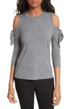 Women's Rebecca Taylor Cold Shoulder Ribbed Jersey Top - Grey