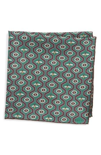Men's Gucci Pearl Bee Pocket Square