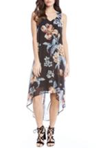 Women's Karen Kane High/low Floral A-line Dress - Black