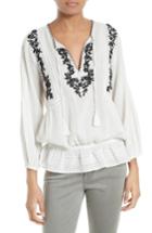 Women's Joie Embroidered Cotton Peasant Blouse