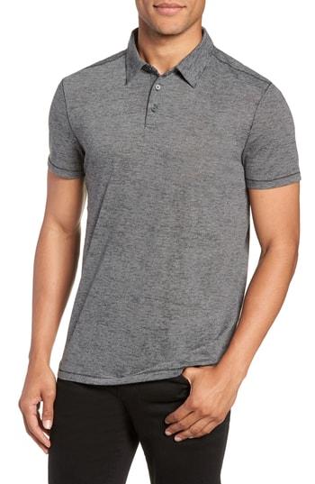 Men's John Varvatos Star Usa Burnout Fit Polo, Size Small - Grey