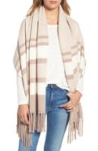 Women's Nordstrom Collection Stripe Cashmere Wrap, Size - Beige
