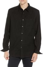 Men's French Connection Regular Fit Mini Check Corduroy Shirt, Size - Black