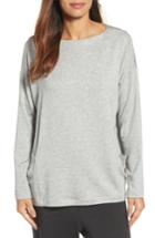 Women's Eileen Fisher Bateau Neck Sweater, Size - Grey