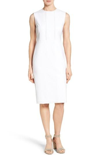 Women's Classiques Entier Chiffon Trim Texture Woven Sheath Dress