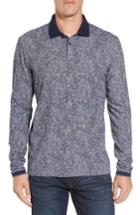 Men's Stone Rose Slim Fit Paisley Long Sleeve Polo (s) - Grey