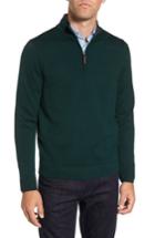 Men's Nordstrom Men's Shop Quarter Zip Wool Pullover - Green