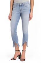 Women's Mavi Jeans Adriana Sharkbite Fringe Super Skinny Jeans - Blue