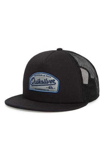 Men's Quiksilver Past Checker Trucker Hat - Black