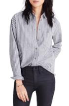 Women's Madewell Westward Flannel Shirt, Size - Grey