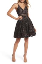 Women's Xscape Lace Fit & Flare Dress - Black