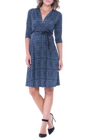 Women's Olian Print Drawstring Maternity Dress