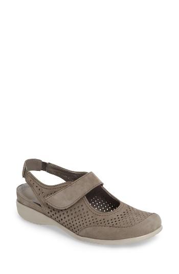 Women's Ara Amanda Mary Jane Flat M - Grey