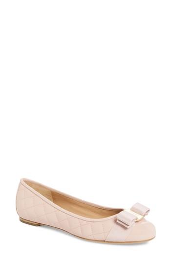 Women's Salvatore Ferragamo Varina Q Quilted Flat B - Pink