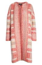 Women's St. John Collection Lofty Knit Plaid Blanket Coat - Pink