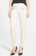 Women's Nic+zoe Zip Detail Skinny Ponte Pants - Beige