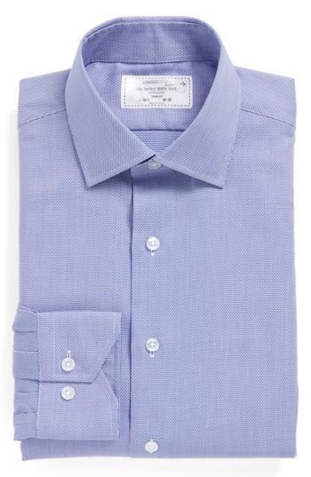 Men's Lorenzo Uomo Trim Fit Solid Dress Shirt .5 32/33 - Blue