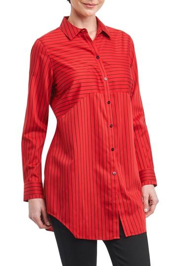 Women's Foxcroft Gina In Holiday Stripe Shirt