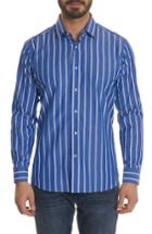 Men's Robert Graham Massimo Regular Fit Stripe Sport Shirt - Blue