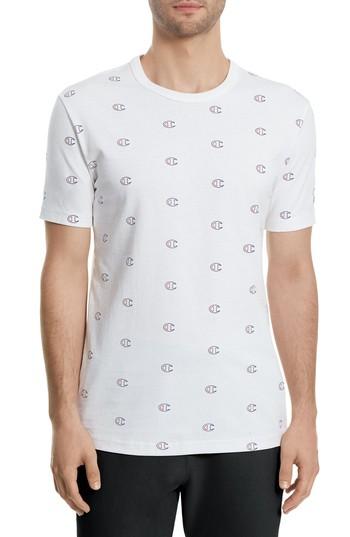 Men's Champion Allover Logo T-shirt, Size - White