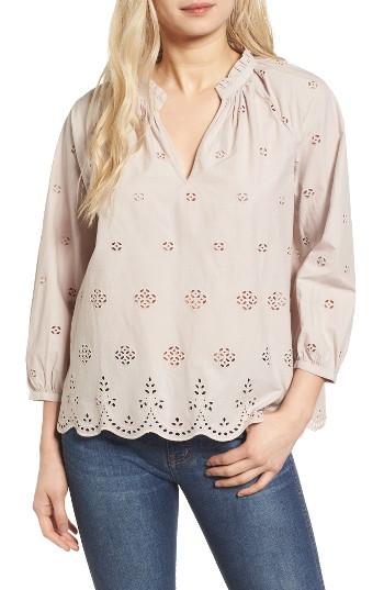 Women's Madewell Eyelet Blouse - Beige