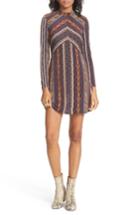 Women's Free People 'stella' Graphic Print Minidress - Purple