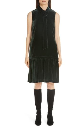 Women's Lafayette 148 New York Abbie Velvet Dress - Green