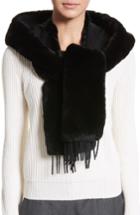 Women's Max Mara Genuine Rabbit Fur Scarf, Size - Black