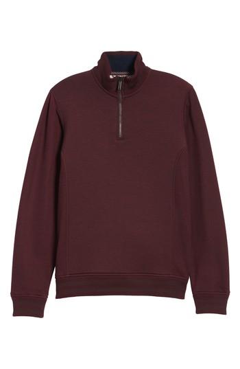 Men's Ted Baker London Uthink Trim Fit Quarter Zip Pullover (l) - Red
