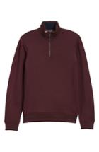 Men's Ted Baker London Uthink Trim Fit Quarter Zip Pullover (l) - Red