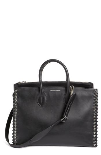 Calvin Klein 205w395nyc Large Whipstitch Calfskin Tote - Black